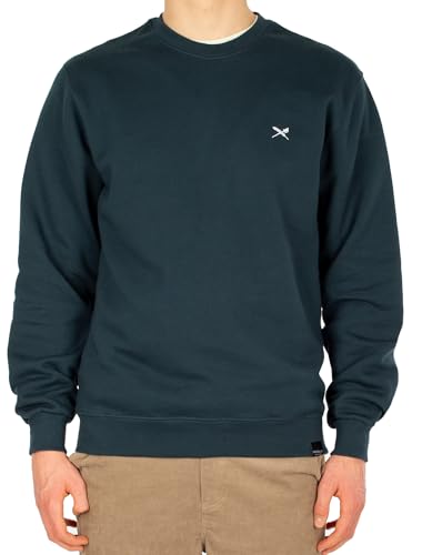 IRIEDAILY Herren Bio-Baumwoll Pullover - Mini Flag 2 Crew in Dark Orion, S von IRIEDAILY