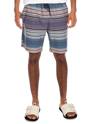 IRIEDAILY Herren Shorts aus Bio-Baumwolle - Santo Short in Navy Red, XL von IRIEDAILY