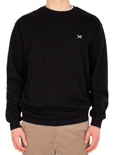 IRIEDAILY Herren Bio-Baumwoll Pullover - Mini Flag 2 Crew in Black, L von IRIEDAILY