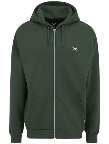 IRIEDAILY Mini Flag 2 Zip Hoodie, Bio-Baumwolle, Bottle Green, L von IRIEDAILY