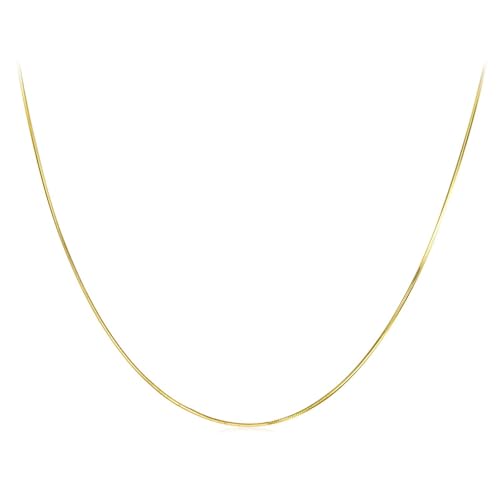 IRIRI Schlangenketten-Halskette aus S925 Sterlingsilber for Damen | 40–50 cm verstellbar, galvanisiertes Weiß-/Gelbgold | Trendy Layering & Alltagskleidung(Gold,45cm) von IRIRI