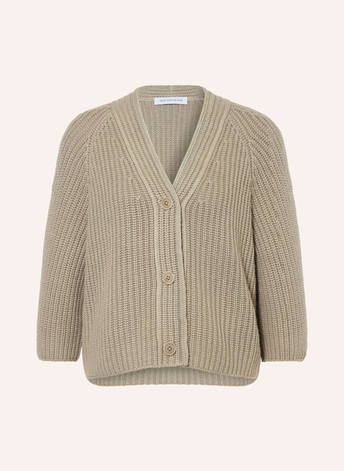 Iris Von Arnim Strickjacke Fallou Aus Cashmere Mit 3/4-Arm beige von IRIS von ARNIM