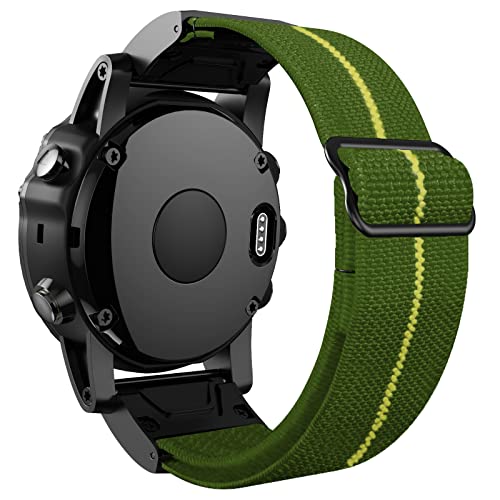 IRJFP 26 mm Schnellverschluss-Uhrenarmband für Garmin Fenix 6X Pro 5X Plus Uhren, verstellbares elastisches Band, Nylon-Handgelenkschlaufe für Fenix 6XPro 5X, 26mm Width, Achat von IRJFP