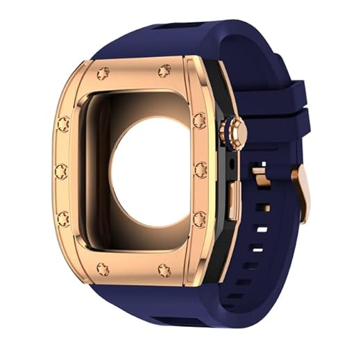 IRJFP Correa Modifikationsset, Silikon-Armband für Apple Watch, 44 mm, 45 mm, Metall-Schutzhülle für Apple Watch Serie 8, 7, 6, 5, 4, SE, 44MM, Achat von IRJFP