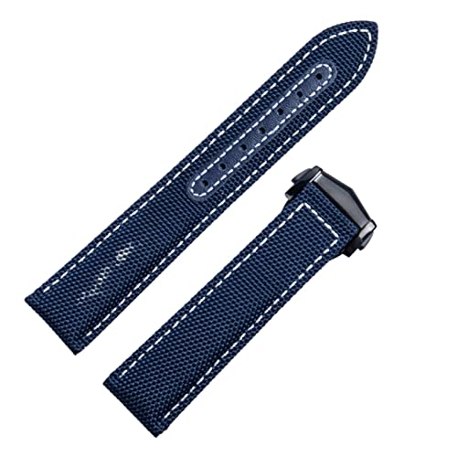 IRJFP Uhrenarmband für Omega Strap 300 AT150, Stoffleder, Aqua Terra 150, Faltschließe, 20 mm, 22 mm, Nylon-Canvas-Uhrenarmband, 20 mm, Achat von IRJFP