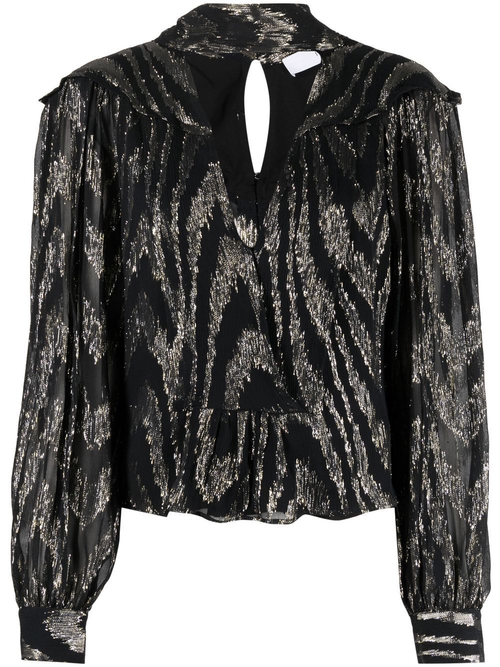 IRO Seidenbluse mit Metallic-Print - Schwarz von IRO