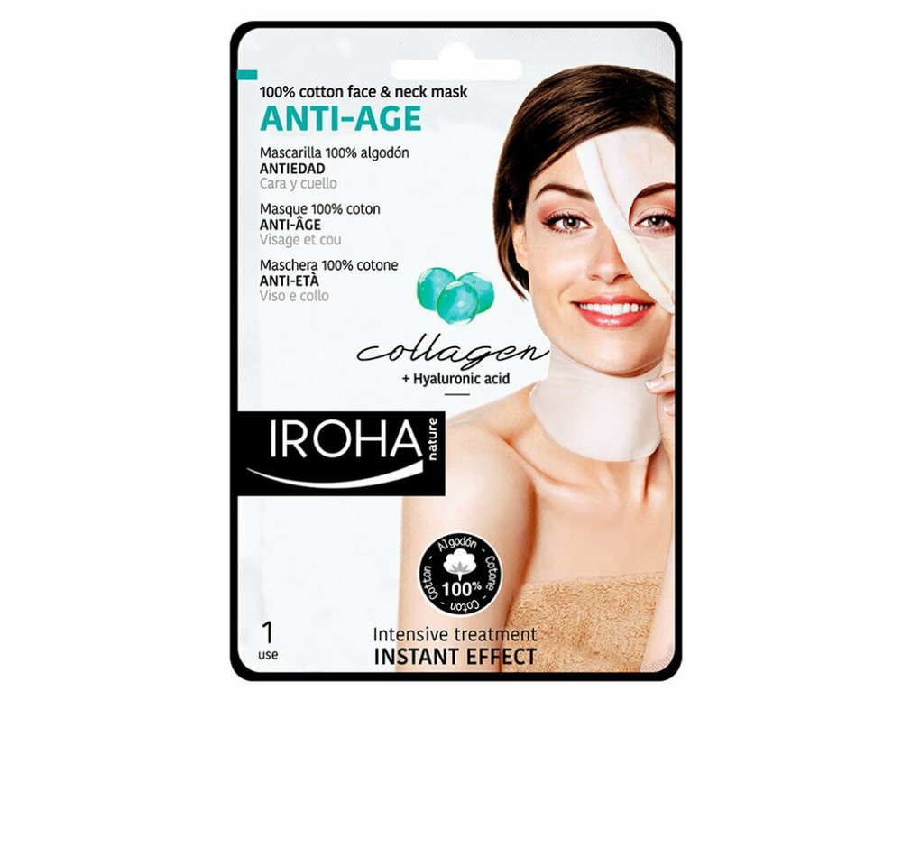 IROHA NATURE Gesichtsmaske Anti Age Cotton Face And Neck Mask Collagen 1 Einheit von IROHA NATURE