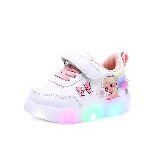 IRON JF ELSA Schuhe,Mädchen LED Leuchtende Schuhe Kinder Glänzende Blitzes Schuhe Leichte Leder Turnschuhe, Trainer Sports laufende,Kinder Sportschuhe (Color : Pink, Size : 24) von IRON JF