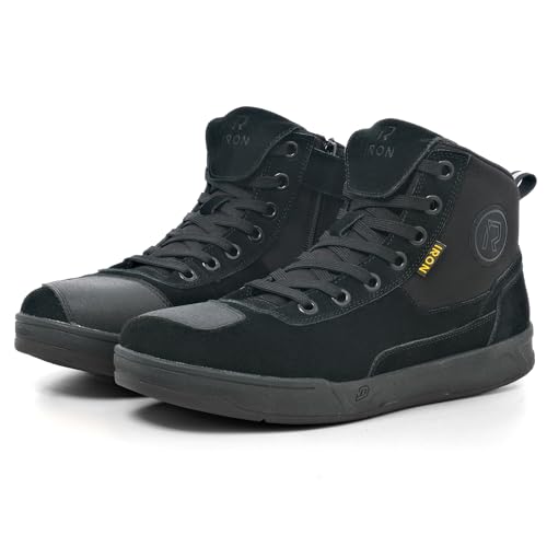 IRON JIA'S Motorradschuhe Herren Damen Motorradstiefel für alle Jahreszeiten geeignet, wasserdicht rutschfest atmungsaktiv modisch und bequem Schwarz 40 von IRON JIA'S