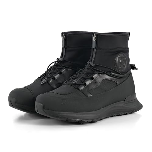 IRON JIA'S Motorradschuhe Herren Sommer Motorradstiefel Männer lässige atmungsaktive motorrad sneaker reissverschluß mit Schaltpolster Rutschfeste Sohle(Schwarz, 44) von IRON JIA'S