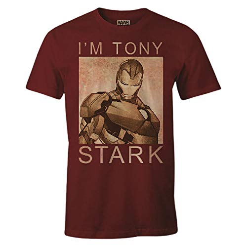 Iron Man Herren T-Shirt I'm Tony Stark Marvel Baumwolle rot - XXL von IRON MAN