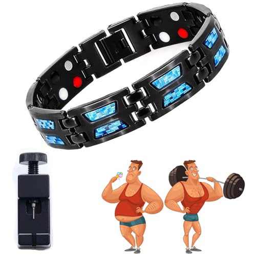 IRXELO Noruion Far-Infrarot-Ionen-Armband, Noruion Far Infrared Ionizer Wristband,Magnetarmband Magnetbänder Für Herren Herrenarmband Längenverstellbar Mit,Infrarot Armband,Verstellbare (1Stück) von IRXELO