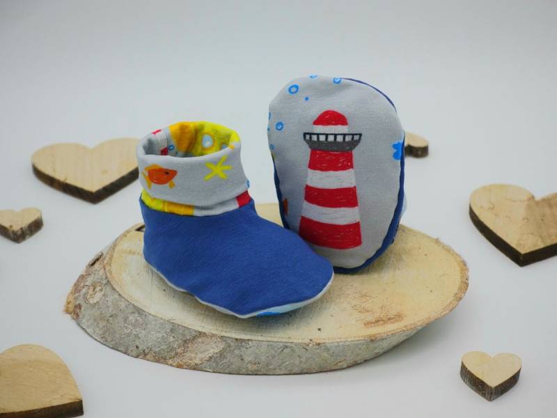 Babysocke Aus Baumwolljersey Mit Leuchtturm Von Iriz Design von IRiZDESiGN