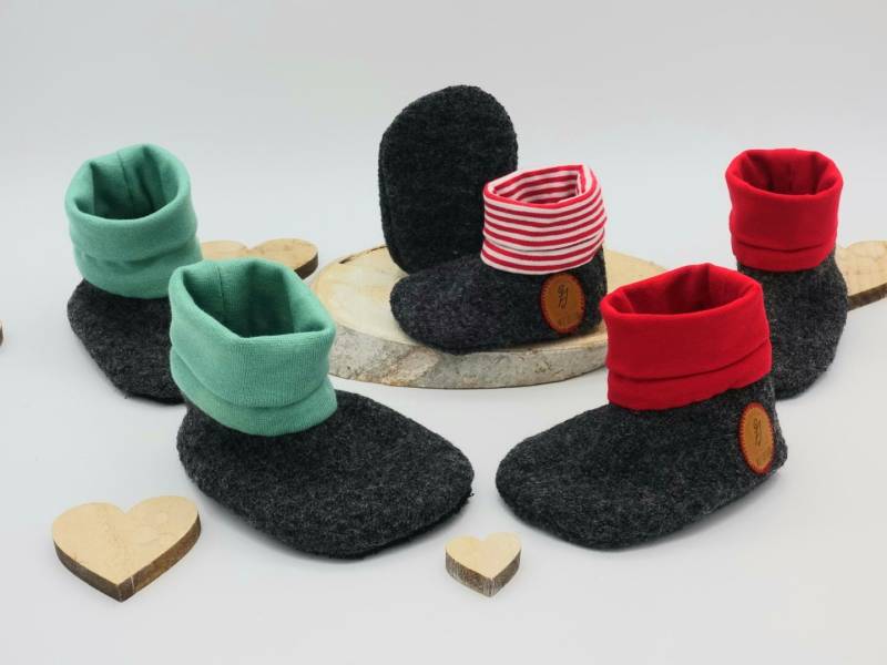 Warme Babyschühchen Aus Wollwalk Von Iriz Design von IRiZDESiGN