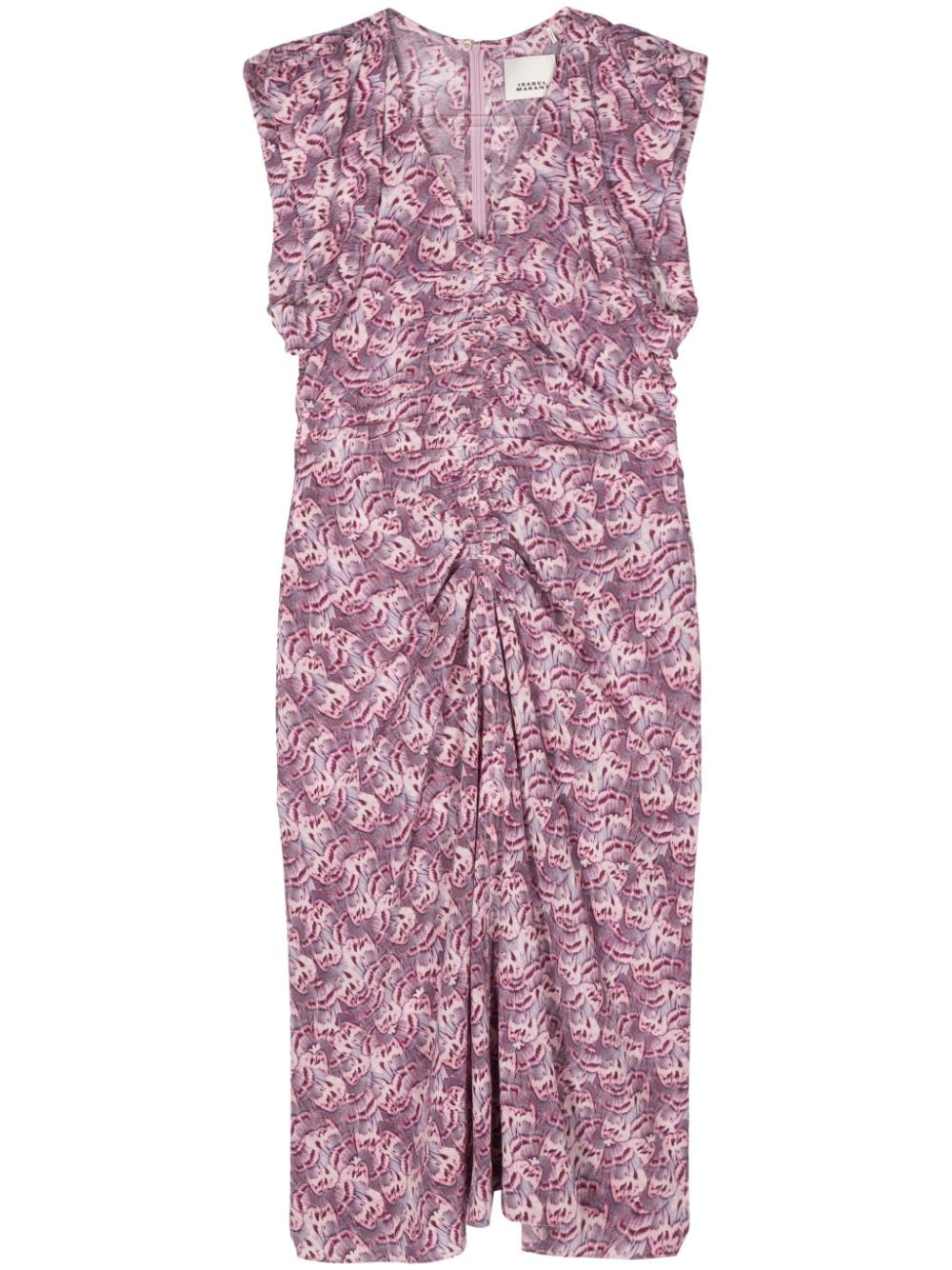ISABEL MARANT Gerafftes Gilya Kleid mit geometrischem Print - Violett von ISABEL MARANT