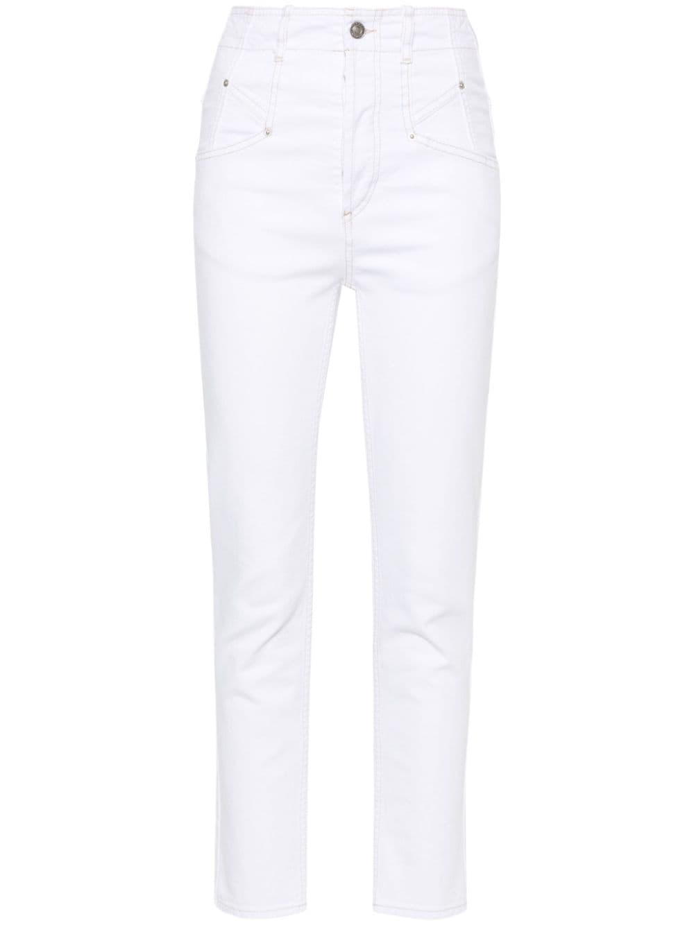 ISABEL MARANT Hoch sitzende Niliane Skinny-Jeans mit Kontrastnaht - Weiß von ISABEL MARANT