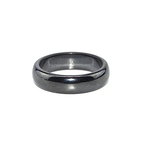 Hematite Rings, Echte Hämatitringe für Frauen Männer Unisex, Black Stone Magnetische Angst Balance Wurzel Chakra Echte Angst Hämatit Ringe, Absorbieren Negative Energie Ring, Schmuck Zubehör Ring von ISAKEN