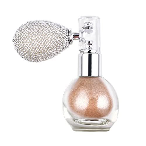 Highlighter Powder Spray, Glitter Puder Spray, Textmarker Loose Powder Spray, Beauty Shimmer Sparkle Puder Makeup Spray, für Haar Gesicht Körper Sparkle Powder Cosmetic von ISAKEN