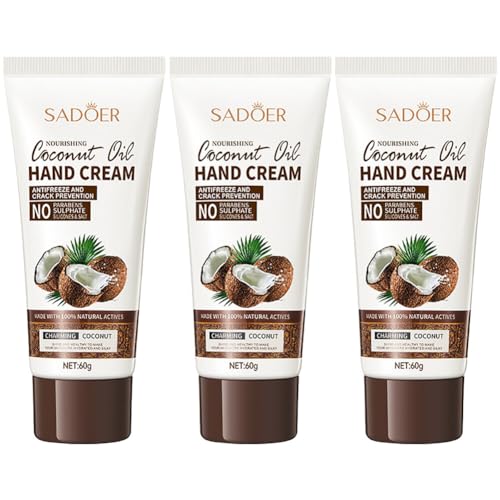 ISAKEN 3 Pack Handcreme Set für Damen Herren, Parfümierte Feuchtigkeitsspendend Handcreme mit Kokosnuss Extrakt und Vitamin E, Handlotion Körpercreme Geschenkset zu Geburtstag, Weihnachten, Neujahr von ISAKEN