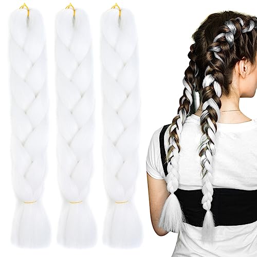 ISAKEN 3 Stück Braids Extensions Flechthaare Ombre Jumbo Braid Haarverlängerung Hair Braiding Extensions Kanekalon Braids Box Braid Hair Synthetic Für Frauen Mädchen Crochet Twist Flechten Haar von ISAKEN