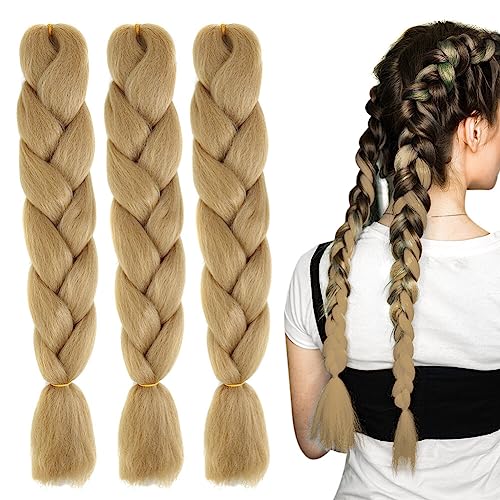 ISAKEN 3 Stück Braids Extensions Flechthaare Ombre Jumbo Braid Haarverlängerung Hair Braiding Extensions Kanekalon Braids Box Braid Hair Synthetic Für Frauen Mädchen Crochet Twist Flechten Haar von ISAKEN