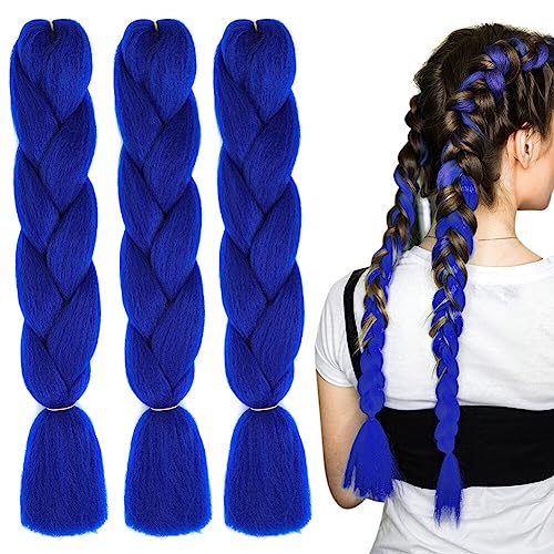 ISAKEN 3 Stück Braids Extensions Flechthaare Ombre Jumbo Braid Haarverlängerung Hair Braiding Extensions Kanekalon Braids Box Braid Hair Synthetic Für Frauen Mädchen Crochet Twist Flechten Haar von ISAKEN