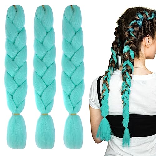 ISAKEN 3 Stück Braids Extensions Flechthaare Ombre Jumbo Braid Haarverlängerung Hair Braiding Extensions Kanekalon Braids Box Braid Hair Synthetic Für Frauen Mädchen Crochet Twist Flechten Haar von ISAKEN