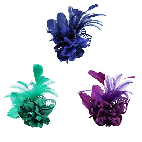 ISAKEN 3 Stück Feder Brosche Damen Broschen Vintage Feder Design Anstecknadel Kleidung Dekoration Frauen Brosche Deko Brooch Schmuck Zubehör von ISAKEN