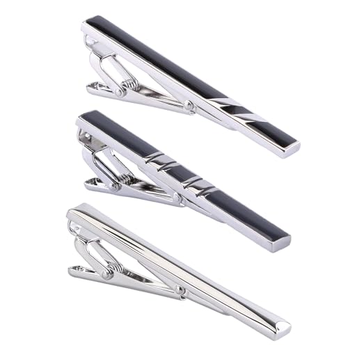 ISAKEN 3 Stück Herren Krawattennadel Stilvolle Business-Stil Krawattennadeln Metall Tie Clip Hemd Zubehör Krawattenschmuck für Männer Alltag Hochzeit Jahrestag Geschäft von ISAKEN