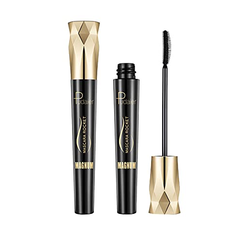 ISAKEN 4D Silk Fiber Lash Mascara, Naturfaser Wimpern Wimperntusche, Langlebig Wasserdichte Schweißfeste Silk Fiber Wimperntusche Extra Long Lash Verlängerung Dick Eyelash Wimperntusche, Schwarz, 8ML von ISAKEN