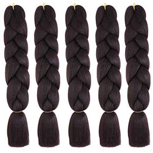 ISAKEN 5 Stück Hair Jumbo Flechten Hair Extensions, Braids Extensions Jumbo Braids Kunsthaar Haar Flechten Extensions Für Frauen Mädchen Crochet Twist Flechten Haar von ISAKEN