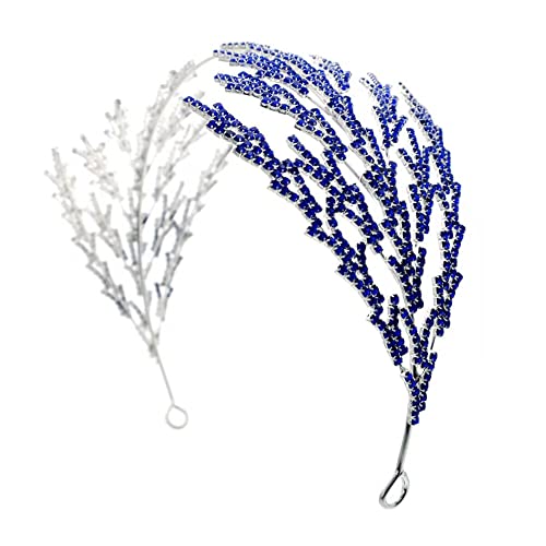 ISAKEN Blatt Stirnbänder Braut Hochzeit Stirnband Haarschmuck Kristall Braut Tiara Haar Pin Blätter Haarband Kopfschmuck für Braut Brautjungfern von ISAKEN