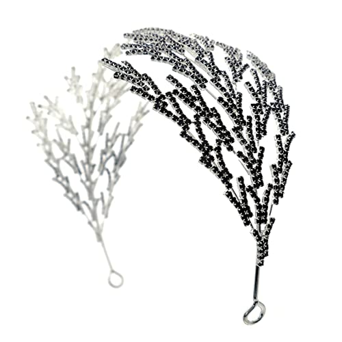 ISAKEN Blatt Stirnbänder Braut Hochzeit Stirnband Haarschmuck Kristall Braut Tiara Haar Pin Blätter Haarband Kopfschmuck für Braut Brautjungfern von ISAKEN