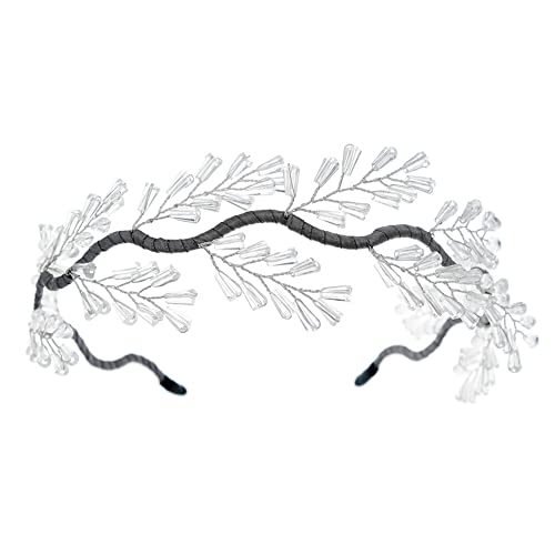 ISAKEN Braut Stirnband Haarschmuck Hochzeit Blätter Stirnbänder Perle Kopfschmuck Haarband Haarkranz Haarschmuck Brautschmuck für Braut Brautjungfern von ISAKEN