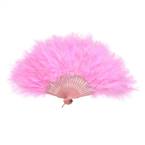 ISAKEN Damen Fächer Feder Retro Handfächer Faltbar Handheld Handfächer Vintage Stil 1920er Handfächer Frauen Kostüm Tanzen Show Hochzeit Halloween Karneval Party Flapper Zubehör von ISAKEN