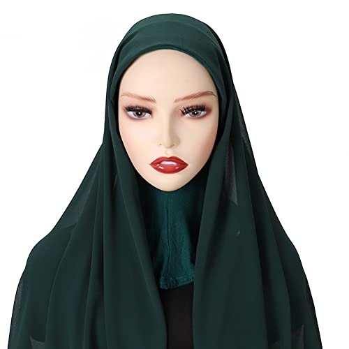 ISAKEN Frauen Muslim Hijab Kopftuch Damen Hijab Muslimisch Kopftüchern Schal aus weichem Chiffon, Frauen Schal Kopfbedeckung Hidschab Islamische Gesichtsschleier Turban von ISAKEN