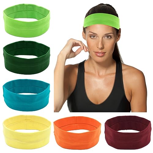 ISAKEN Haarband Damen Sport Stirnband Elastische Haarbänder Yoga Sport Workout Gym Kopftuch Haarreifen Headband Baumwolle Breit Kopftuch Haar-Accessoires für Mädchen Frauen Alltag Yoga Sport von ISAKEN