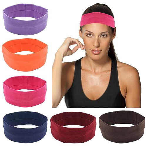 ISAKEN Haarband Damen Sport Stirnband Elastische Haarbänder Yoga Sport Workout Gym Kopftuch Haarreifen Headband Baumwolle Breit Kopftuch Haar-Accessoires für Mädchen Frauen Alltag Yoga Sport von ISAKEN