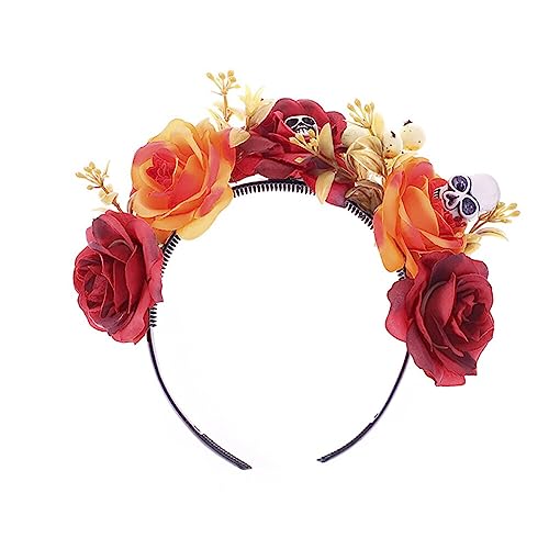 ISAKEN Halloween Spinne Stirnband Rose Blumen Stirnband Stirnbänder Halloween Spinnen Haarreifen für Halloween Party Cosplay Kostüm Kopfschmuck Maskerade Dekoration Requisite von ISAKEN