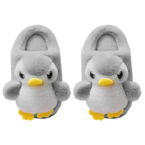 ISAKEN Hausschuhe Kinder Jungen Mädchen Winter Wärme Indoor Tierpantoffel Kinderhausschuhe Rutschfest Cartoon Pinguin Slippers Kleinkinder Tierhausschuhe Flauschige Winter Hausschuhe von ISAKEN