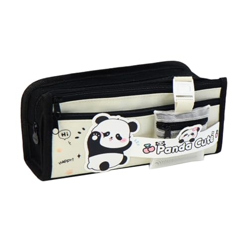 ISAKEN Niedliches Federmäppchen mit Reißverschluss, Kawaii Panda Schreibwaren Pencil Cases Studenten Mäppchen Bleistifthalter Stehbleistiftbeutel für Schülerin Teenager Mädchen Jungen von ISAKEN