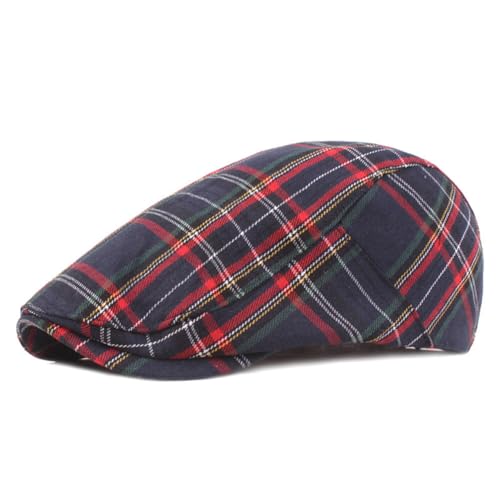 ISAKEN Schiebermütze Barret Flat Cap Herren Damen Tellermütze Klassische 1920 Stil Flatcap Newsboy Cap Verstellbar Baumwolle Vintage Freizeit Barett Traditionelle Hut Kostüm Accessoires von ISAKEN