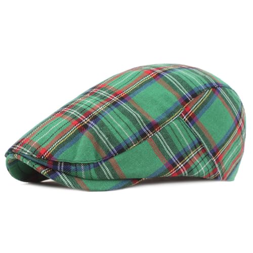 ISAKEN Schiebermütze Barret Flat Cap Herren Damen Tellermütze Klassische 1920 Stil Flatcap Newsboy Cap Verstellbar Baumwolle Vintage Freizeit Barett Traditionelle Hut Kostüm Accessoires von ISAKEN