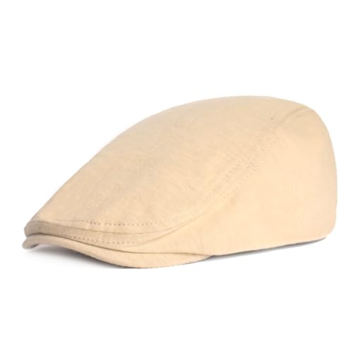 ISAKEN Schiebermütze Herren Barret Flat Cap Schirmmütze Verstellbar Baumwolle Flache Kappe Vintage Freizeit Frühling Sommer Cap Schirmmütze Vielseitig Einsetzbar Baseballkappe von ISAKEN