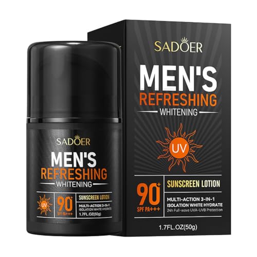 ISAKEN Sun Protection Sonnencreme LSF 90 für Herren, Wasserfester Sonnenschutz Creme für Schutz vor UVA- & UVB-Strahlung, Anti-Aging Gesicht Sonnenschutz Milch 50ml von ISAKEN