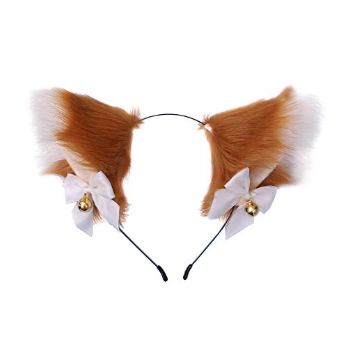 Kawaii Plüsch Katzenohren Haarreif Haarschmuck Fuchsohren Stirnband Haarnadel Halloween Party Kostüm Haarschmuck für Damen Frauen Cat Ears Headband Anime Cosplay Plüsch Haarreifen für Kinder Mädchen von ISAKEN