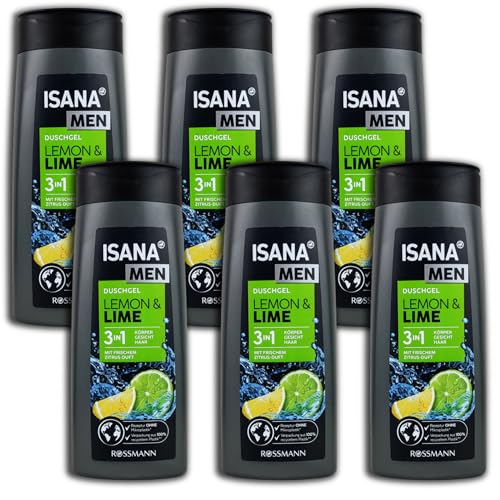 6 er Pack ISANA MEN Duschgel Lemon & Lime Shower Gel 6 x 300 ml von ISANA MED