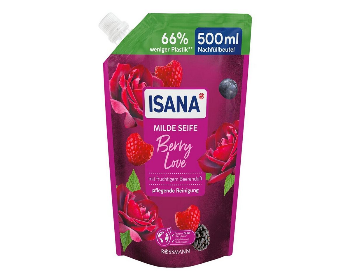 ISANA Flüssigseife Berry Love, Nachfüllbeutel, 500 ml von ISANA