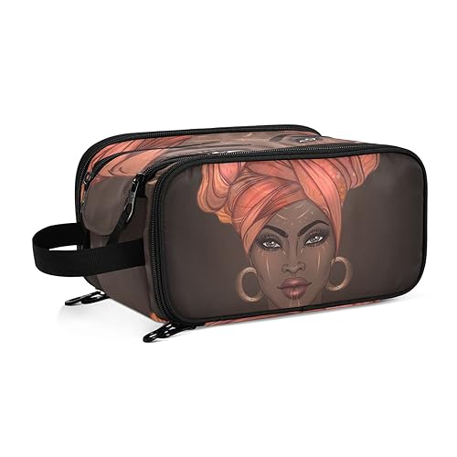 African American Pretty GirlTravel Kulturbeutel für Frauen Mädchen Männer Tragbare wasserdichte Waschtasche Kosmetiktasche Make-up Fall, #13, Einheitsgröße, Beauty Case von ISAOA