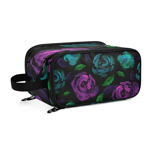 Bright Abstract Colorful Roses Trendy Flowers_1528965809Travel Kulturbeutel für Frauen Mädchen Männer Tragbare Wasserdichte Waschtasche Kosmetiktasche Make-up Fall, #5, Einheitsgröße, Beauty Case von ISAOA